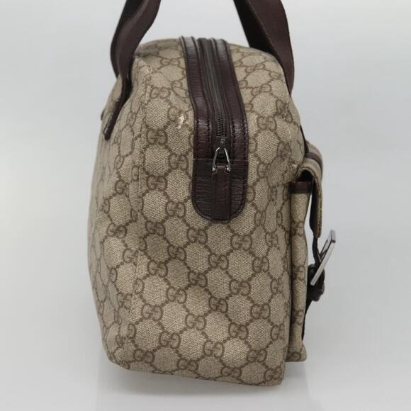 GUCCI GG Supreme Hand Bag Pvc Beige Silver - Picture 4 of 16